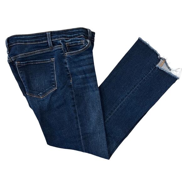 Vervet Blue Step Kick Raw Hem Flare Cropped Jeans - SIZE 27 - Picture 1 of 12